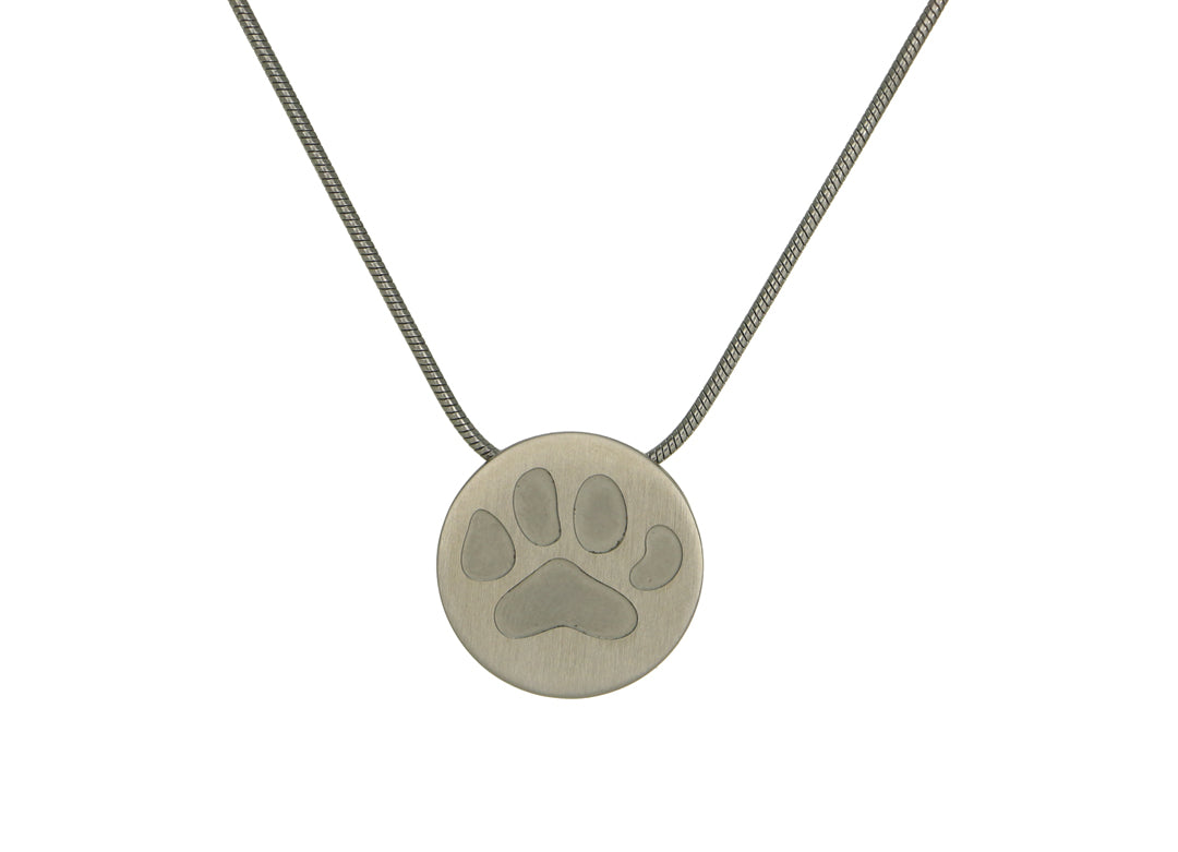 Necklace - Pendant - Round Large Paw - No Personalization