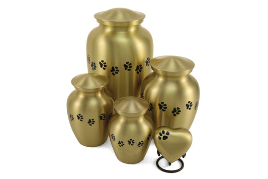 Classic Paw Pet Urn - Brass (no personalization)
