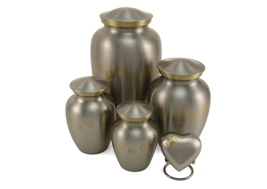 Classic Paw Pet Urn - Pewter (with personalization)