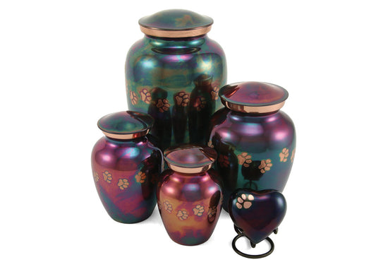 Classic Paw Pet Urn - Raku (with personalization)