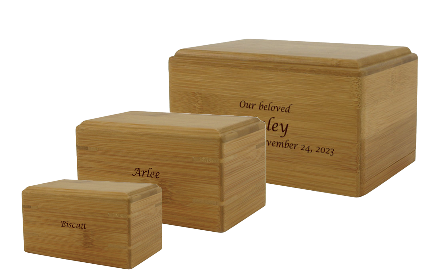 Bamboo Plain Pet Urn (with personalization)