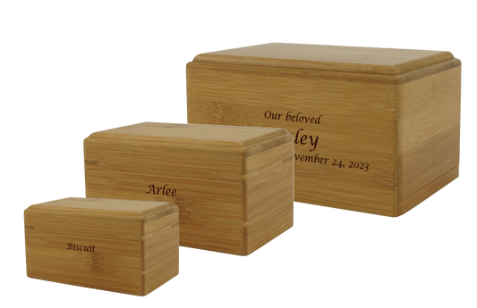 Bamboo Plain Pet Urn (with personalization)