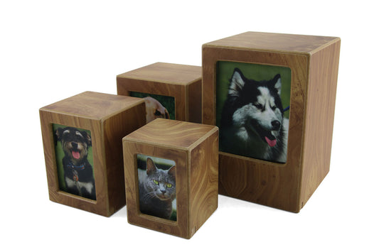 Wooden Photo Urn - Natural
