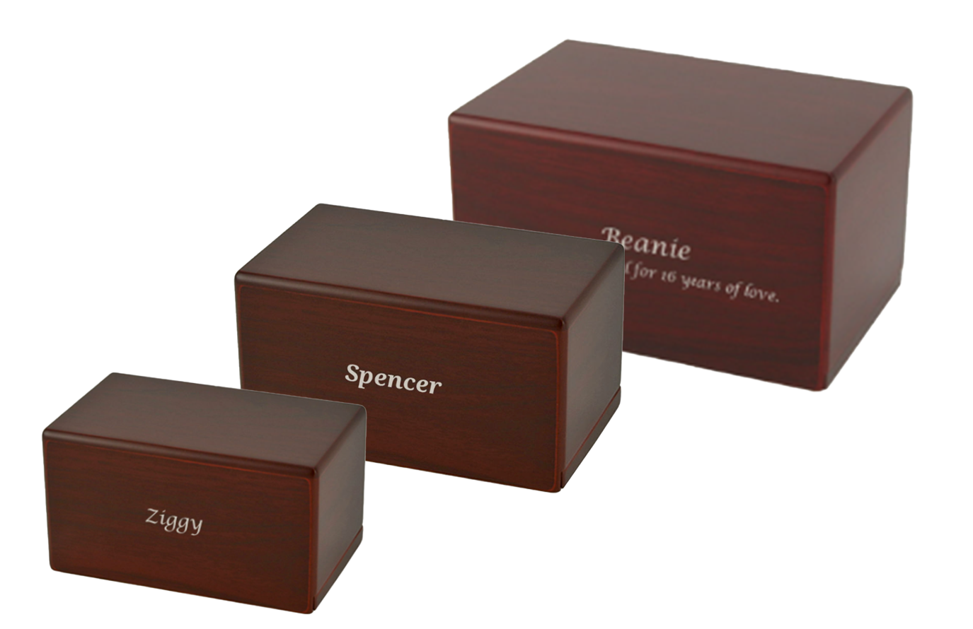 Cherry MDF Plain Pet Urn (with personalization)