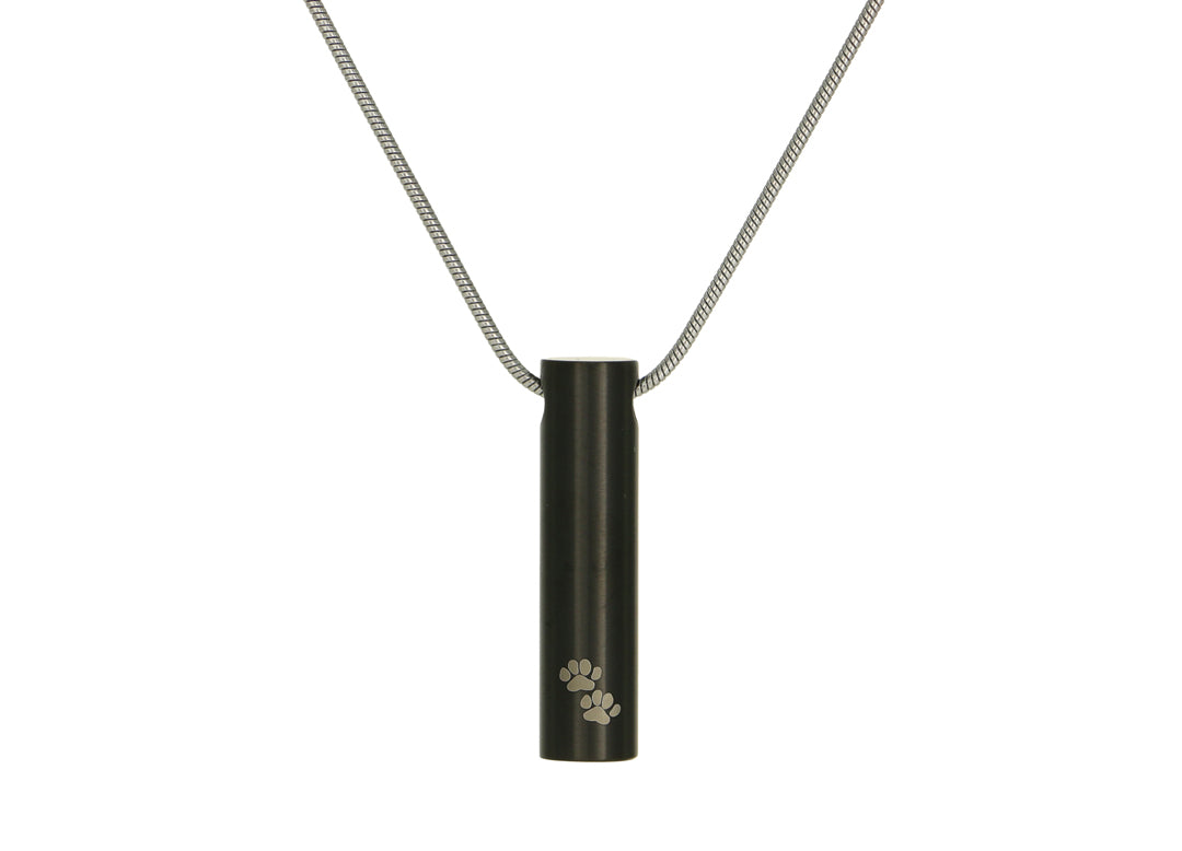 Necklace - Cylinder - Pawprints - With Personalization