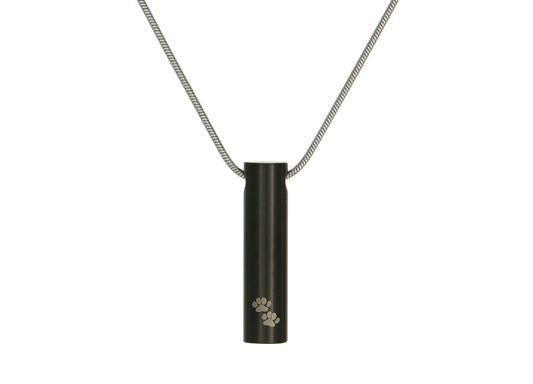 Necklace - Cylinder - Pawprints - With Personalization