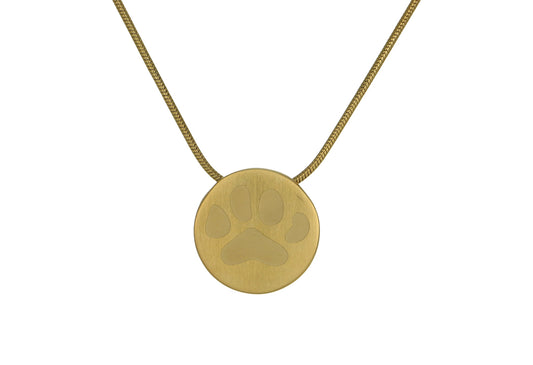 Necklace - Pendant - Round Large Paw - No Personalization