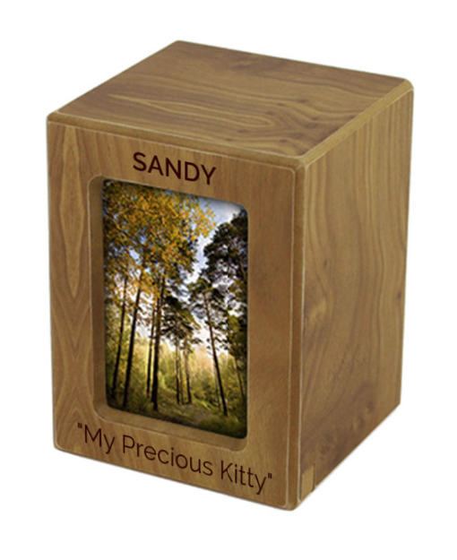 Petite Photo Urn for pets up to 30 lbs - multiple finishes (with personalization)