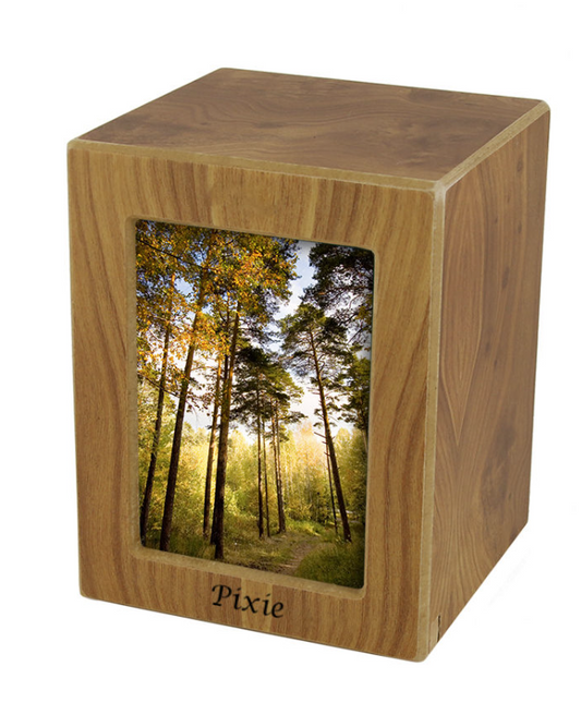 Small Photo Urn for pets 51 - 100 lbs - multiple finishes (with personalization)